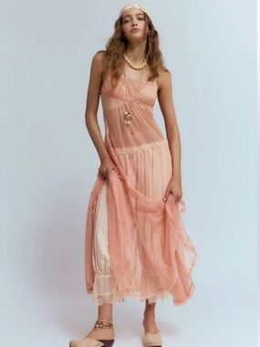 Free People Madeline Mesh Maxi Slip Dress
